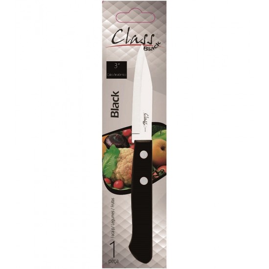 Faca Para legumes e frutas Lâmina Inox 7,5cm Black 3" Class Home